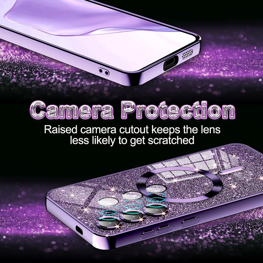 Techsuit iPhone 17 Pro - Θήκη Σιλικόνης - Luxury Glitter MagSafe - Light Purple
