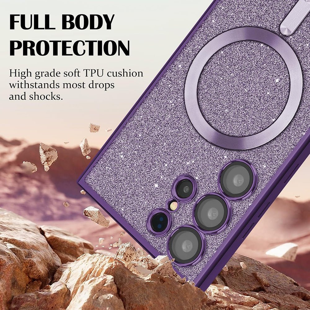 Techsuit iPhone 17 Pro - Θήκη Σιλικόνης - Luxury Glitter MagSafe - Light Purple