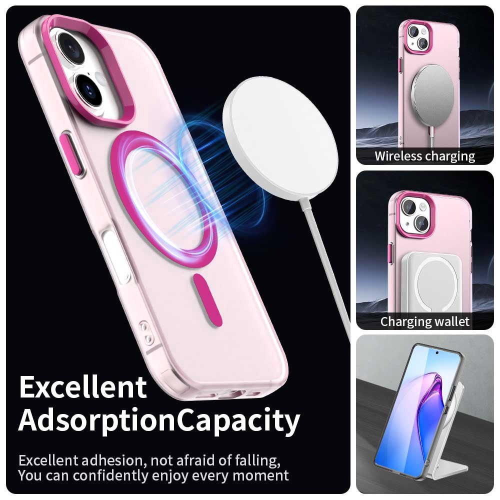 Techsuit iPhone 17 - Σκληρή Θήκη με Πλαίσιο Σιλικόνης και MagSafe - CandyCase MagSafe - Pink