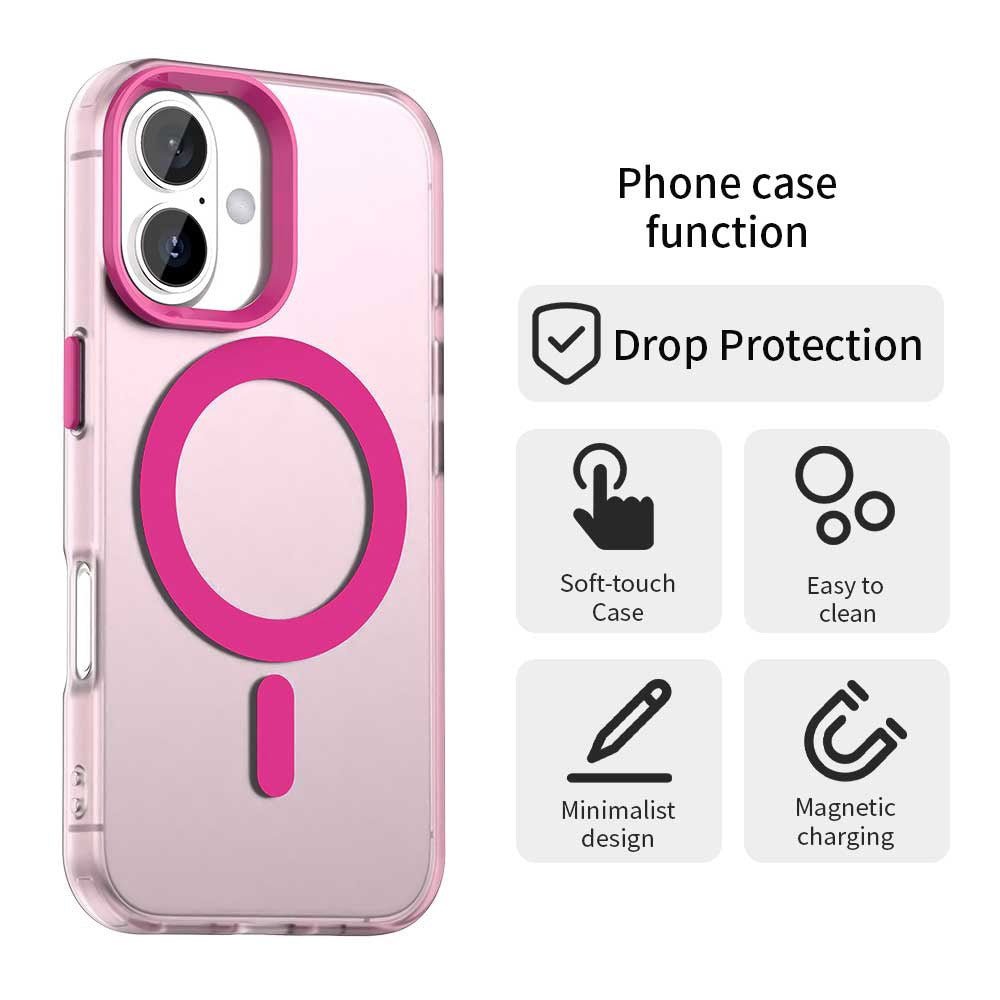 Techsuit iPhone 17 - Σκληρή Θήκη με Πλαίσιο Σιλικόνης και MagSafe - CandyCase MagSafe - Pink