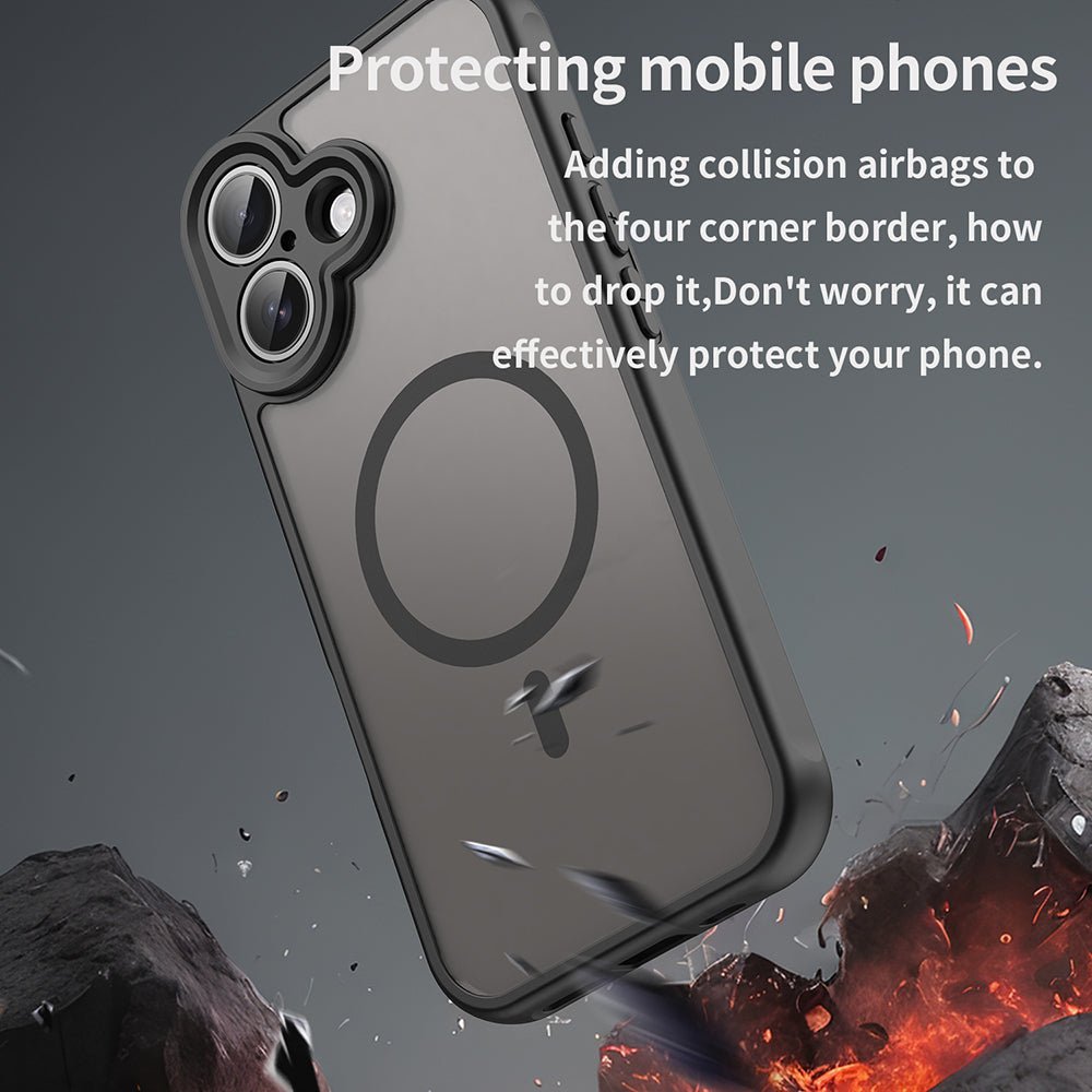 Techsuit iPhone 17 - Σκληρή Θήκη με Πλαίσιο Σιλικόνης και MagSafe - HaloFrost II MagSafe - Black