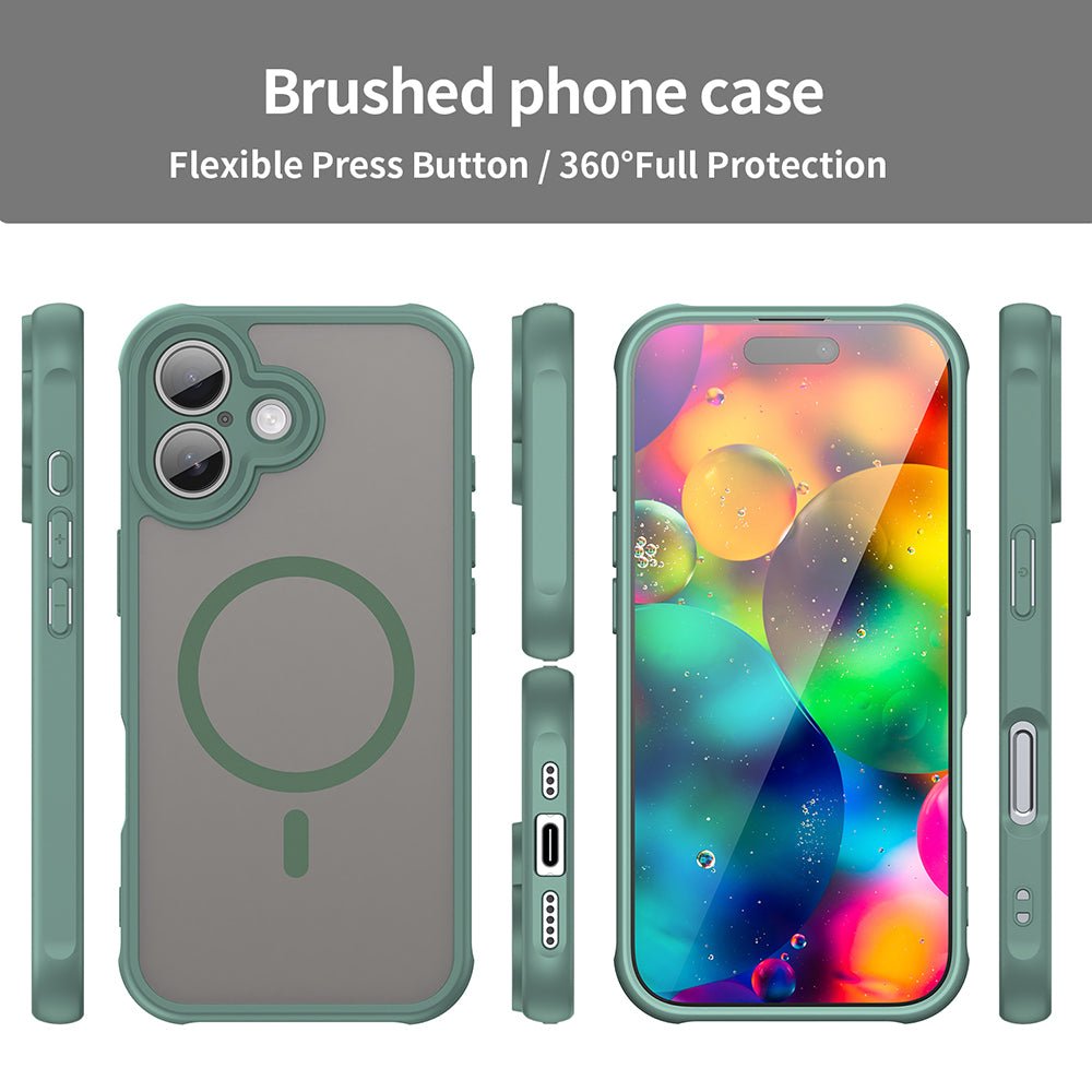 Techsuit iPhone 17 - Σκληρή Θήκη με Πλαίσιο Σιλικόνης και MagSafe - HaloFrost II MagSafe - Green