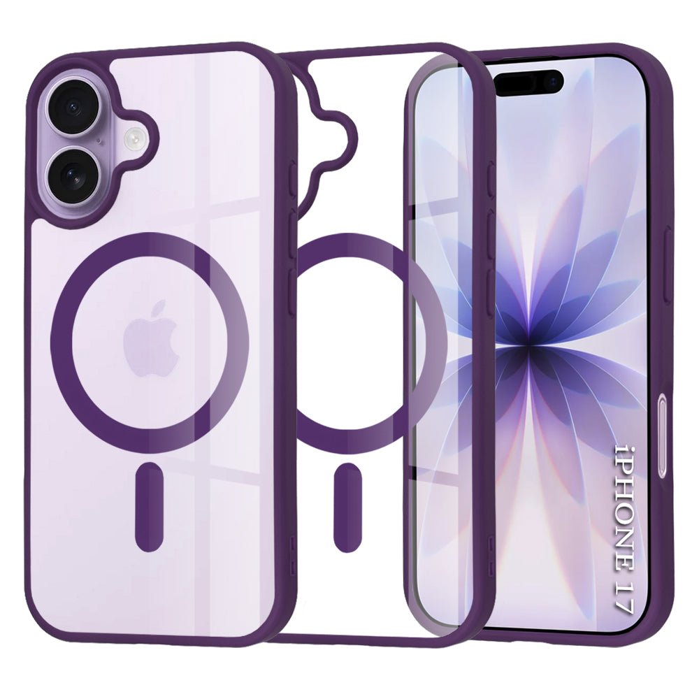 Techsuit iPhone 17 - Σκληρή Θήκη με Πλαίσιο Σιλικόνης - MagSafe Pro - Clear / Purple