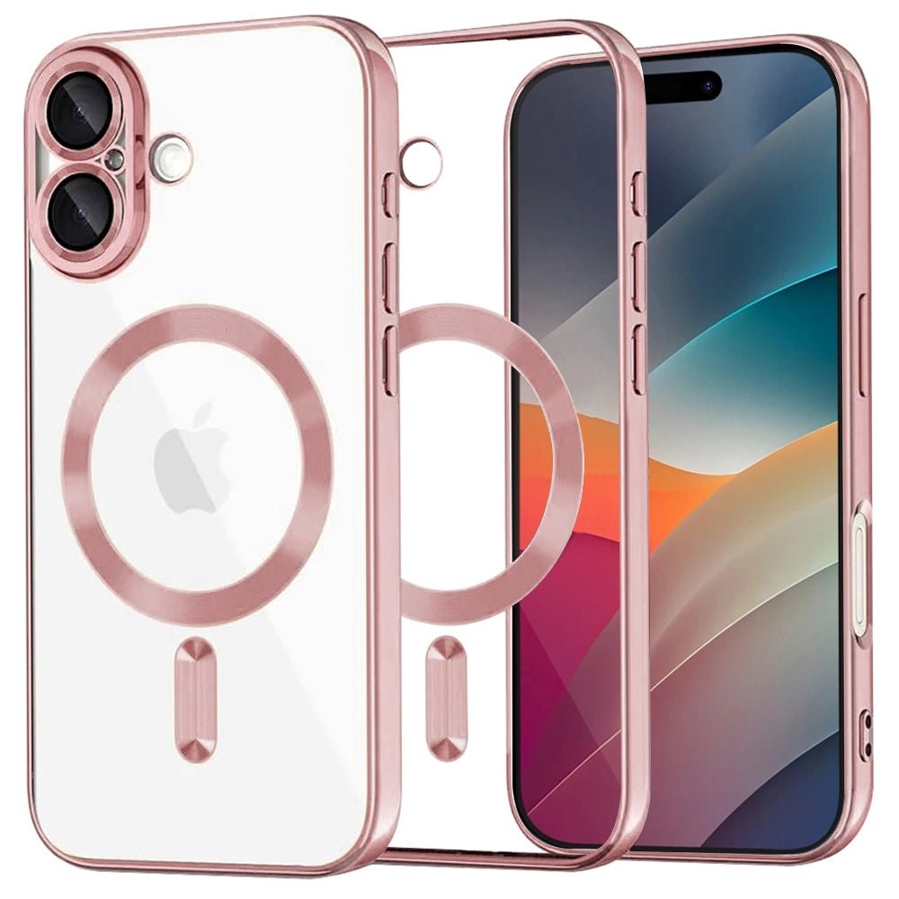 Techsuit iPhone 17 - Θήκη Σιλικόνης - Luxury Crystal MagSafe - Pink / Clear