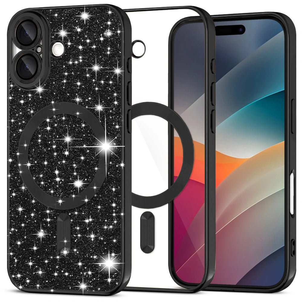Techsuit iPhone 17 - Θήκη Σιλικόνης - Luxury Glitter MagSafe - Black