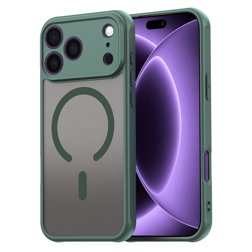 Techsuit iPhone 18 Pro / iPhone 17 Pro - Σκληρή Θήκη με Πλαίσιο Σιλικόνης και MagSafe - HaloFrost II - Green