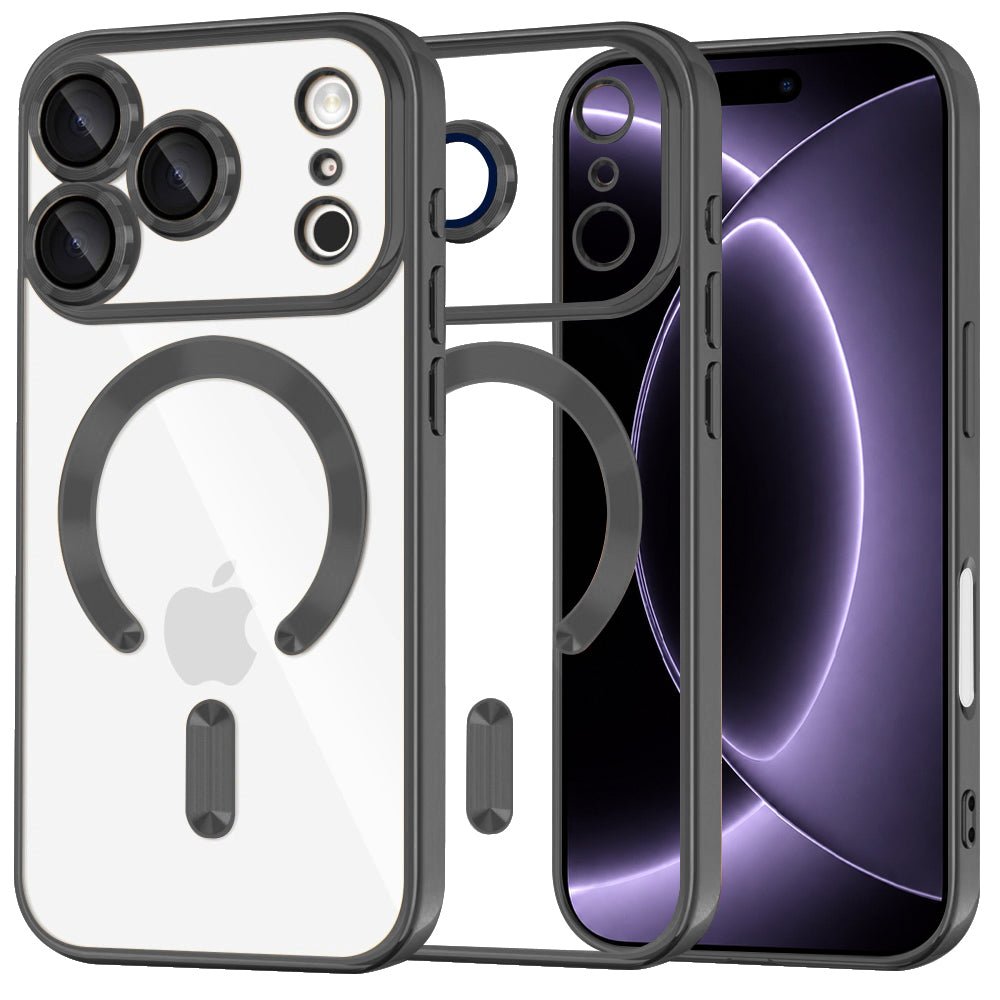 Techsuit iPhone 18 Pro / iPhone 17 Pro - Θήκη Σιλικόνης με MagSafe - Luxury Crystal - Black / Clear