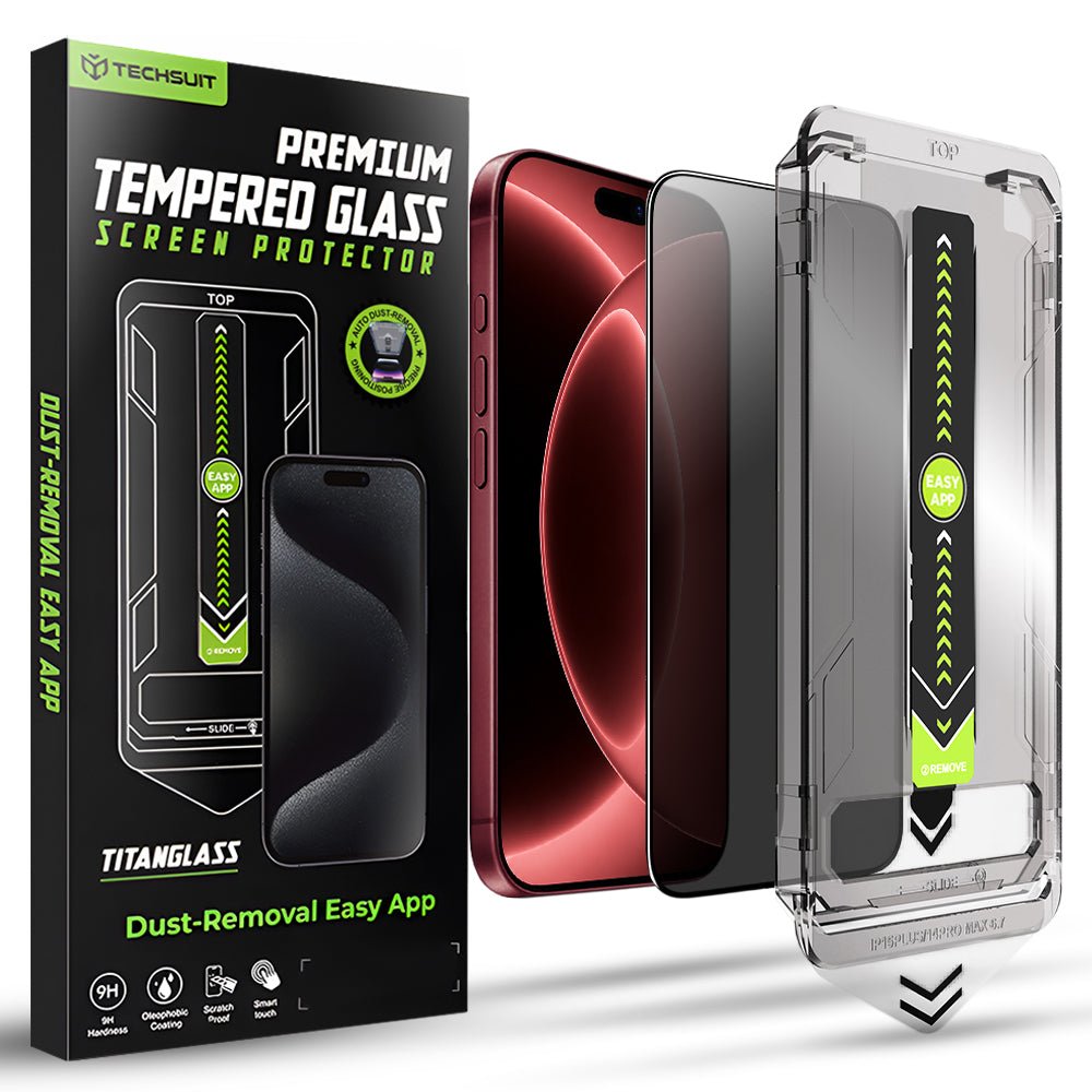 Techsuit iPhone 18 Pro Max - Full Screen Αντιχαρακτικό Γυαλί Οθόνης - TitanGlass FullCover - Privacy