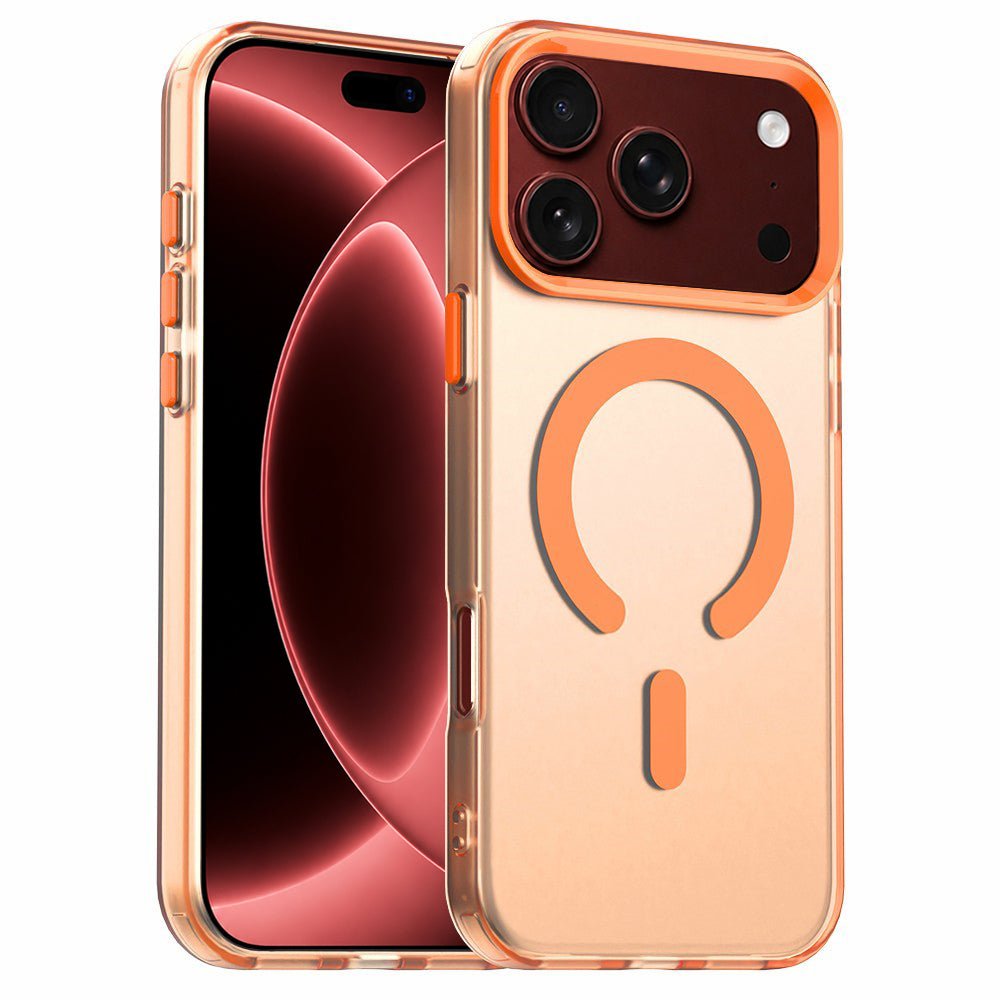 Techsuit iPhone 18 Pro Max / iPhone 17 Pro Max - Σκληρή Θήκη με Πλαίσιο Σιλικόνης και MagSafe - CandyCase - Orange