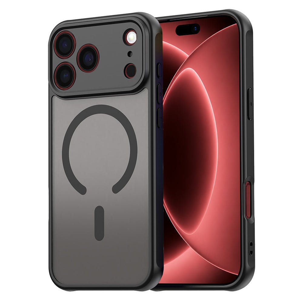 Techsuit iPhone 18 Pro Max / iPhone 17 Pro Max - Σκληρή Θήκη με Πλαίσιο Σιλικόνης και MagSafe - HaloFrost II - Black