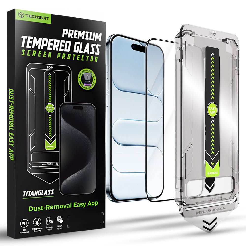 Techsuit iPhone Air - Full Screen Αντιχαρακτικό Γυαλί Οθόνης - TitanGlass FullCover - Black
