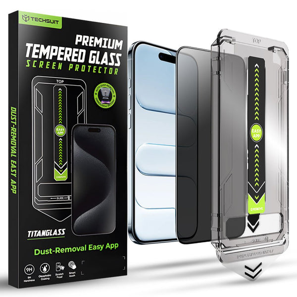 Techsuit iPhone Air - Full Screen Αντιχαρακτικό Γυαλί Οθόνης - TitanGlass FullCover - Privacy