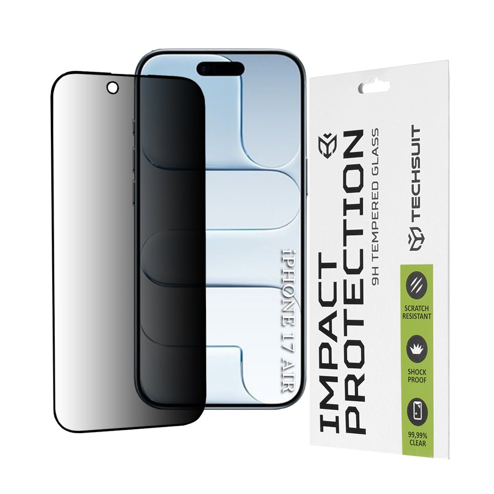 Techsuit iPhone Air - Full Screen Full Glue Tempered Glass Αντιχαρακτικό Γυαλί Οθόνης 9H 0.33mm 111D Privacy - Black