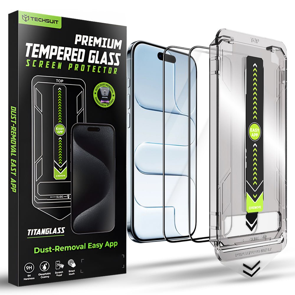 Techsuit iPhone Air - Σετ με 2 Full Screen Αντιχαρακτικά Γυαλιά Οθόνης - TitanGlass FullCover - Black
