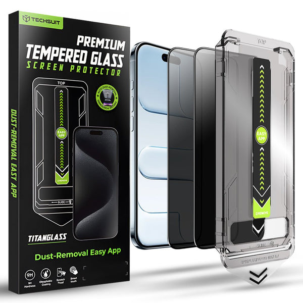 Techsuit iPhone Air - Σετ με 2 Full Screen Αντιχαρακτικά Γυαλιά Οθόνης - TitanGlass FullCover - Privacy