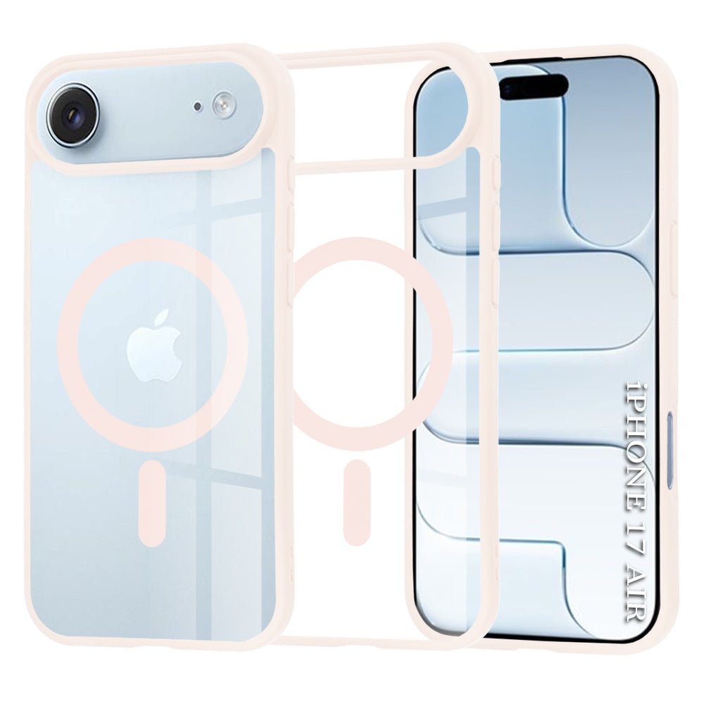 Techsuit iPhone Air - Σκληρή Θήκη με Πλαίσιο Σιλικόνης - MagSafe Pro - Clear / Nude Pink