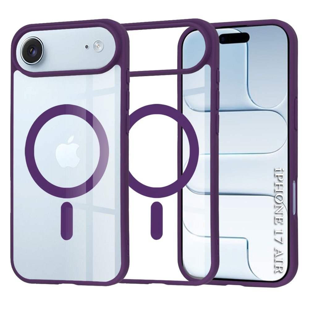 Techsuit iPhone Air - Σκληρή Θήκη με Πλαίσιο Σιλικόνης - MagSafe Pro - Clear / Purple