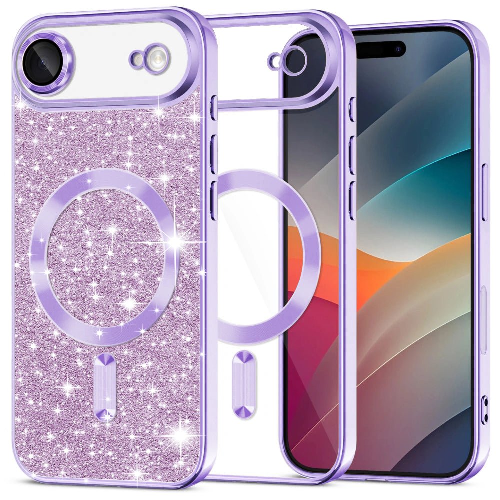 Techsuit iPhone Air - Θήκη Σιλικόνης - Luxury Glitter MagSafe - Light Purple