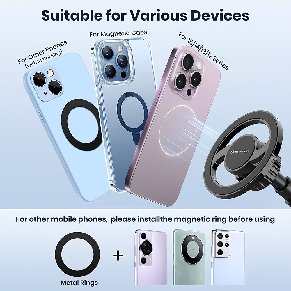 Techsuit Μαγνητική MagSafe Βάση Αυτοκινήτου για το Ταμπλό - MagProX S12 - Black