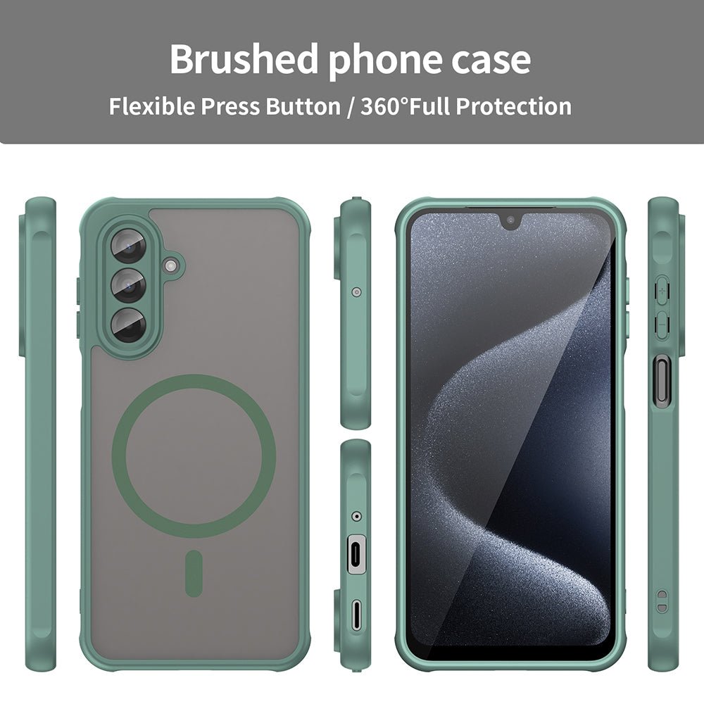 Techsuit Samsung Galaxy A17 4G / 5G - Σκληρή Θήκη με Πλαίσιο Σιλικόνης και MagSafe - HaloFrost II MagSafe - Green