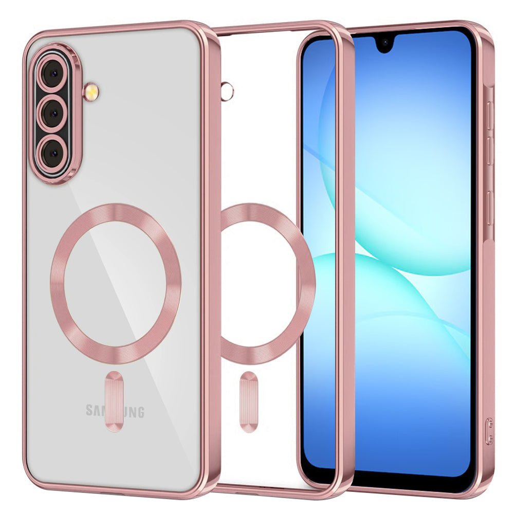 Techsuit Samsung Galaxy A17 4G / 5G - Θήκη Σιλικόνης - Luxury Crystal MagSafe - Pink / Clear