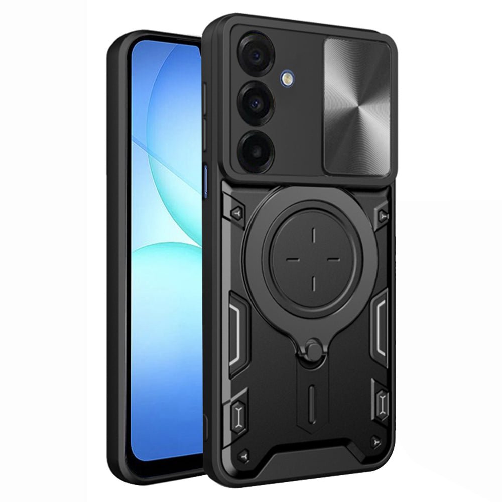 Techsuit Samsung Galaxy A18 4G / A17 4G / 5G - Σκληρή Θήκη με Προστασία Καμερών και Δαχτυλίδι Συγκράτησης - CamGuard Pro - Black