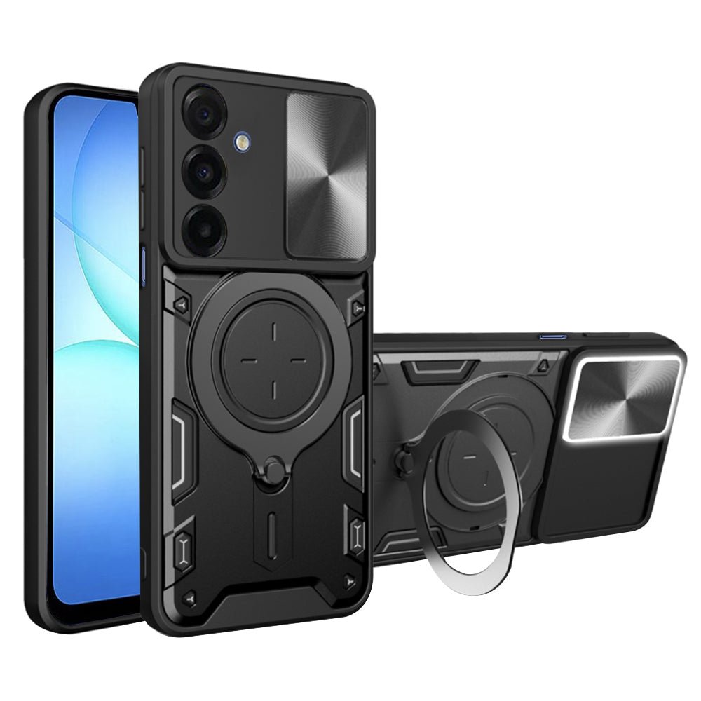 Techsuit Samsung Galaxy A18 4G / A17 4G / 5G - Σκληρή Θήκη με Προστασία Καμερών και Δαχτυλίδι Συγκράτησης - CamGuard Pro - Black