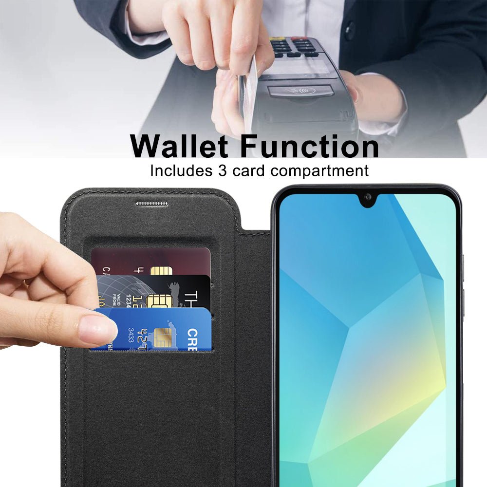 Techsuit Samsung Galaxy A18 4G / A17 4G / 5G - Θήκη Βιβλίο με MagSafe με Υποδοχές Καρτών και RFID Προστασία - SmartMag Book Case - Black