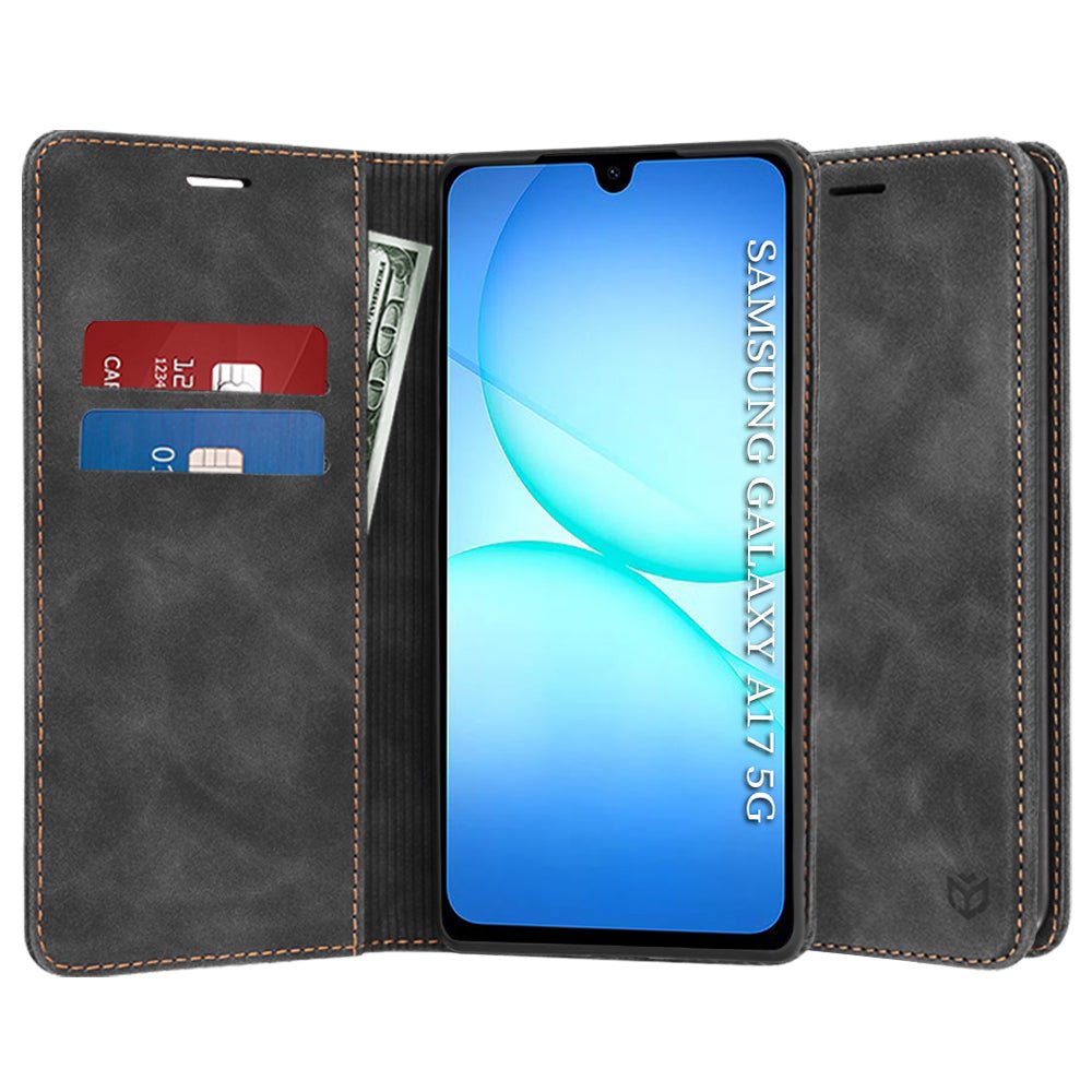 Techsuit Samsung Galaxy A18 4G / A17 4G / 5G - Θήκη Πορτοφόλι από Δερματίνη με Stand - Confy Cover - Black