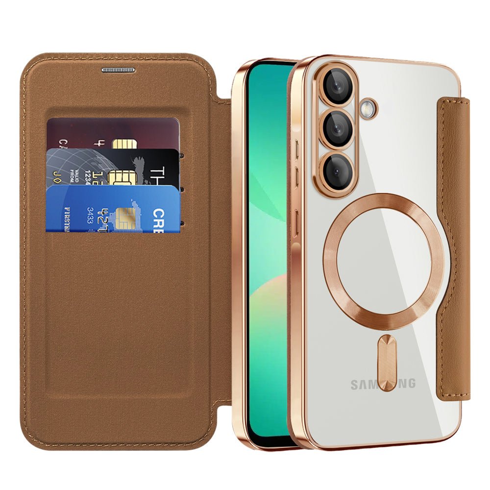 Techsuit Samsung Galaxy A26 5G - Θήκη Βιβλίο με MagSafe με Υποδοχές Καρτών και RFID Προστασία - SmartMag Book Case - Brown