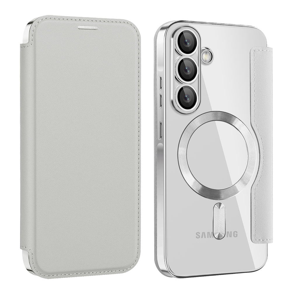 Techsuit Samsung Galaxy A26 5G - Θήκη Βιβλίο με MagSafe με Υποδοχές Καρτών και RFID Προστασία - SmartMag Book Case - Grey