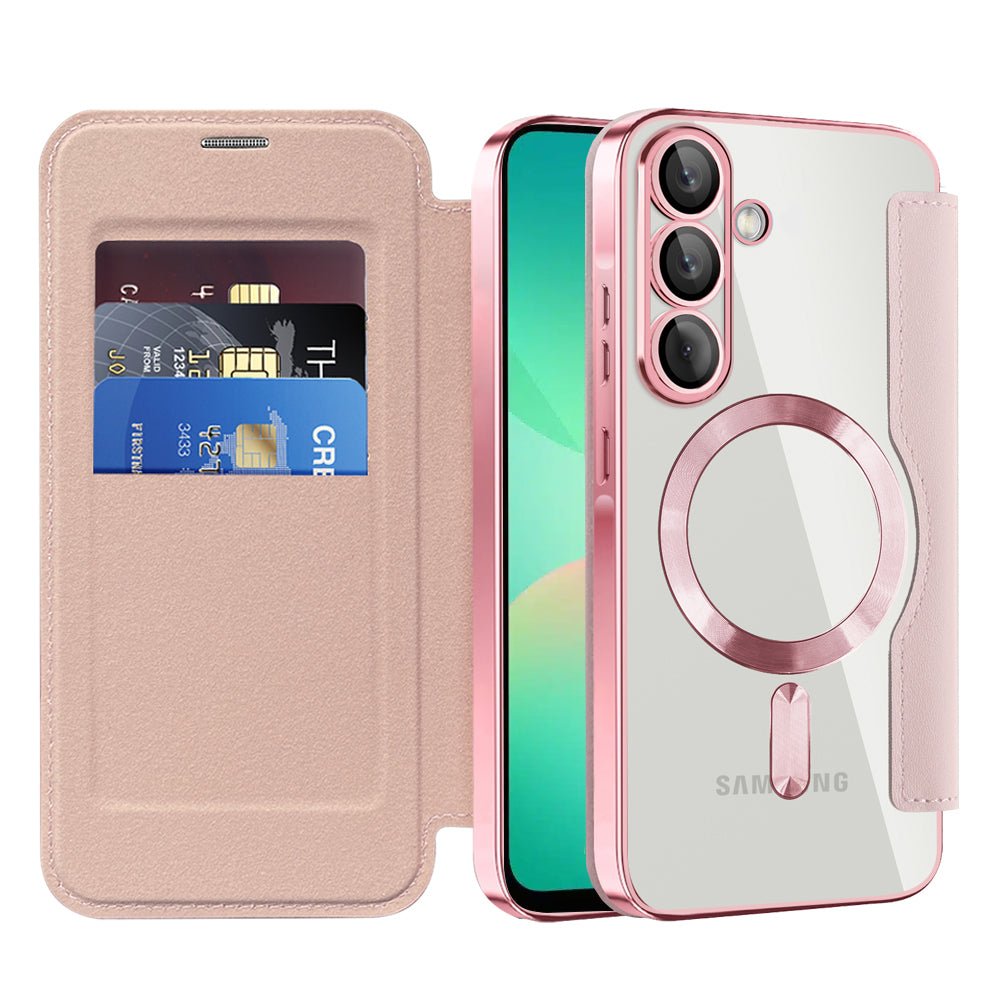 Techsuit Samsung Galaxy A26 5G - Θήκη Βιβλίο με MagSafe με Υποδοχές Καρτών και RFID Προστασία - SmartMag Book Case - Pink