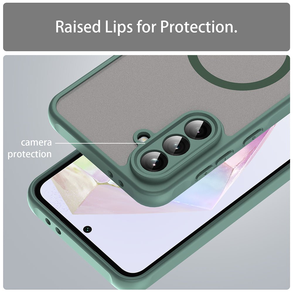 Techsuit Samsung Galaxy A36 5G - Σκληρή Θήκη με Πλαίσιο Σιλικόνης και MagSafe - HaloFrost II MagSafe - Green
