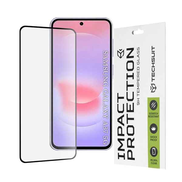 Techsuit Samsung Galaxy A37 5G - Full Screen Full Glue Αντιχαρακτικό Γυαλί Οθόνης 9H - Black