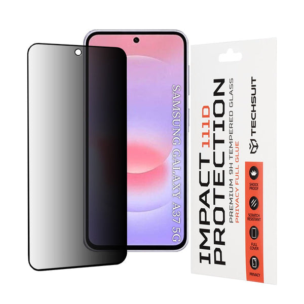 Techsuit Samsung Galaxy A37 5G - Privacy Full Screen Full Glue Αντιχαρακτικό Γυαλί Οθόνης - Privacy Black