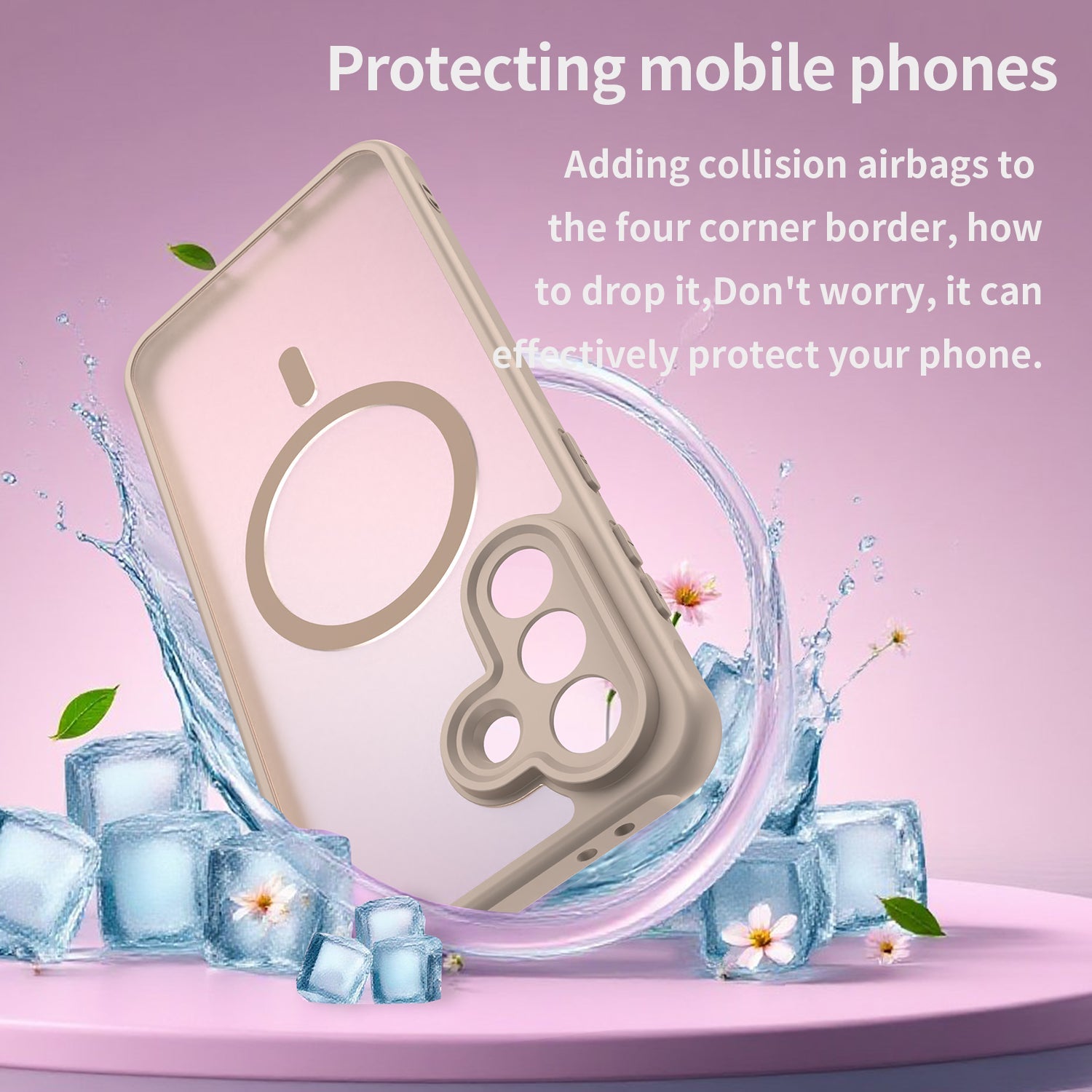 Techsuit Samsung Galaxy A37 5G - Σκληρή Θήκη με Πλαίσιο Σιλικόνης και MagSafe - HaloFrost II MagSafe - Gold