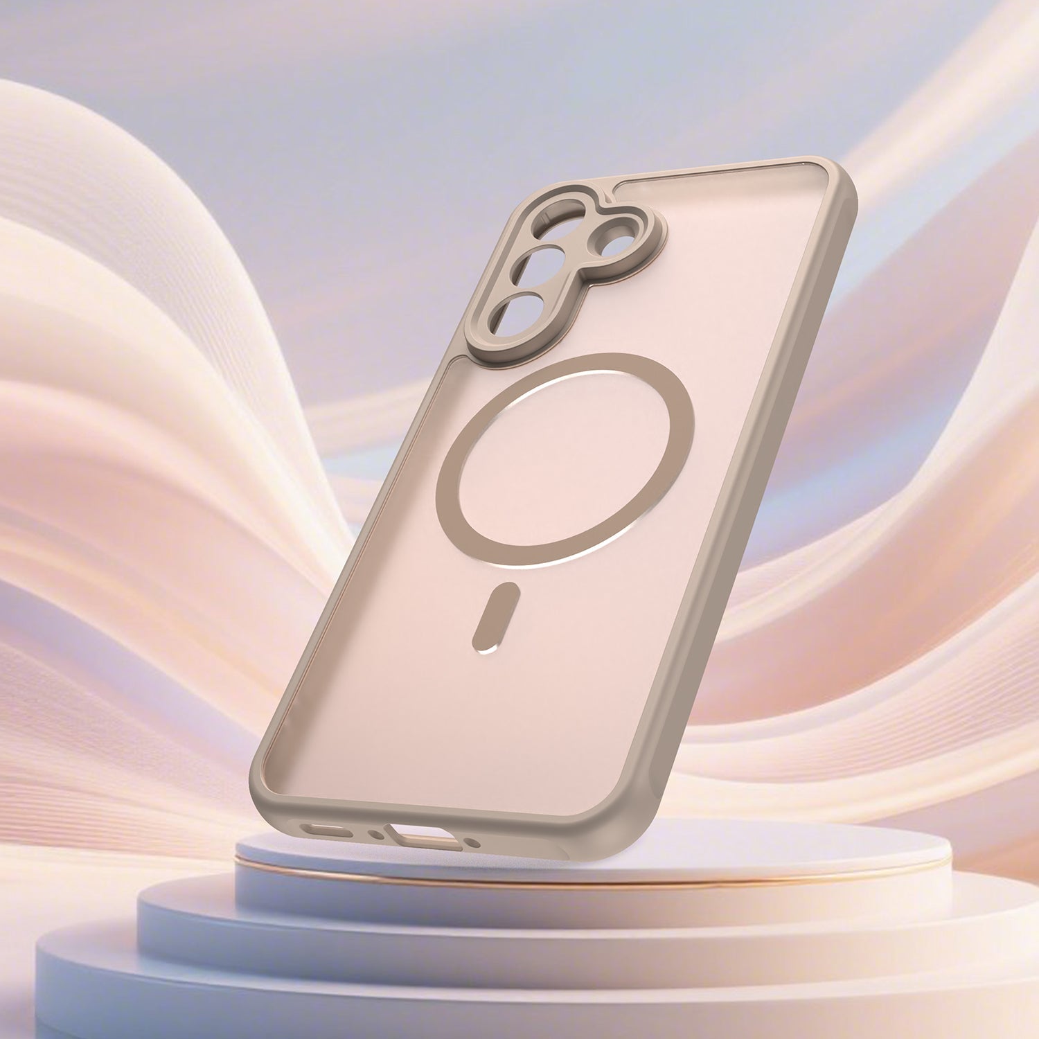 Techsuit Samsung Galaxy A37 5G - Σκληρή Θήκη με Πλαίσιο Σιλικόνης και MagSafe - HaloFrost II MagSafe - Gold