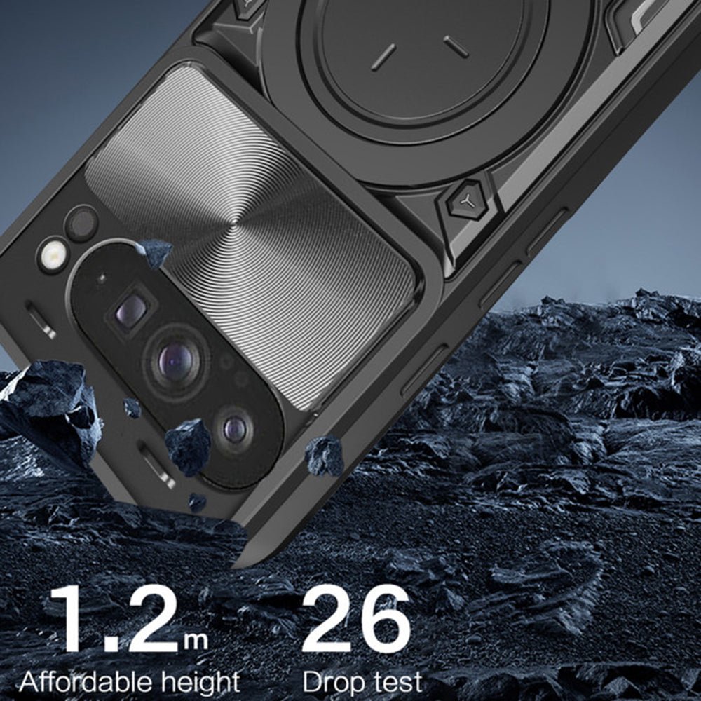 Techsuit Samsung Galaxy A37 5G - Σκληρή Θήκη με Προστασία Καμερών και Δαχτυλίδι Συγκράτησης - CamGuard Pro - Black