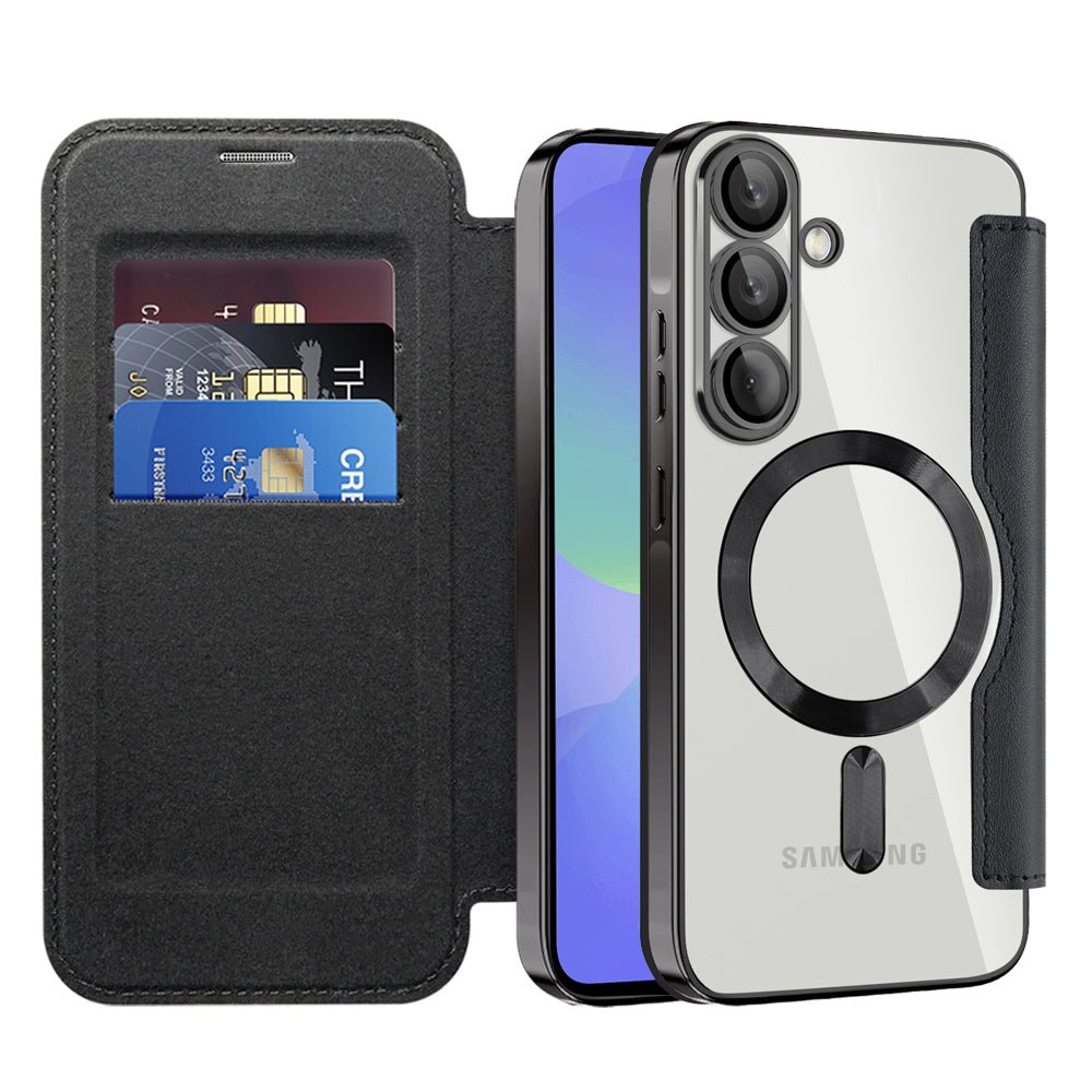 Techsuit Samsung Galaxy A37 5G - Θήκη Βιβλίο με MagSafe με Υποδοχές Καρτών και RFID Προστασία - SmartMag Book Case - Black