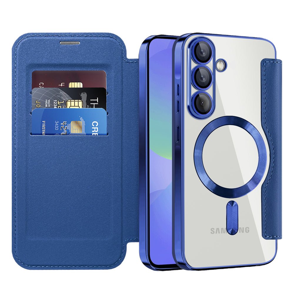 Techsuit Samsung Galaxy A37 5G - Θήκη Βιβλίο με MagSafe με Υποδοχές Καρτών και RFID Προστασία - SmartMag Book Case - Blue
