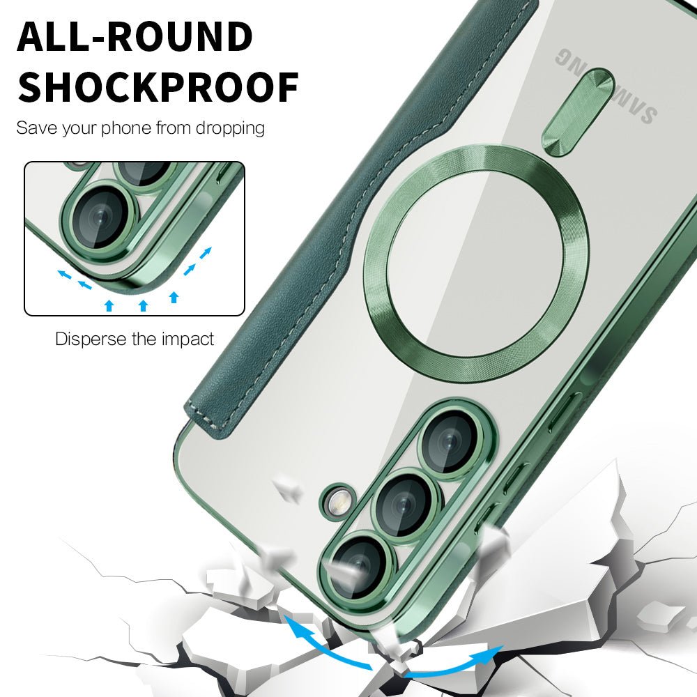 Techsuit Samsung Galaxy A37 5G - Θήκη Βιβλίο με MagSafe με Υποδοχές Καρτών και RFID Προστασία - SmartMag Book Case - Green