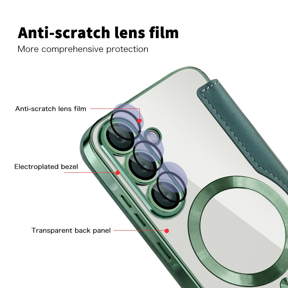 Techsuit Samsung Galaxy A37 5G - Θήκη Βιβλίο με MagSafe με Υποδοχές Καρτών και RFID Προστασία - SmartMag Book Case - Green