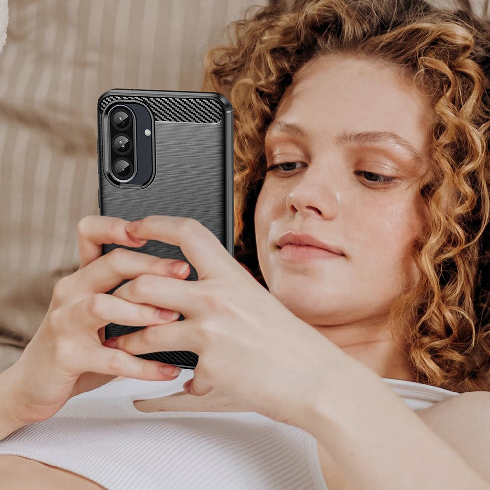 Techsuit Samsung Galaxy A37 5G - Θήκη Σιλικόνης TPU - Carbon Silicone - Black