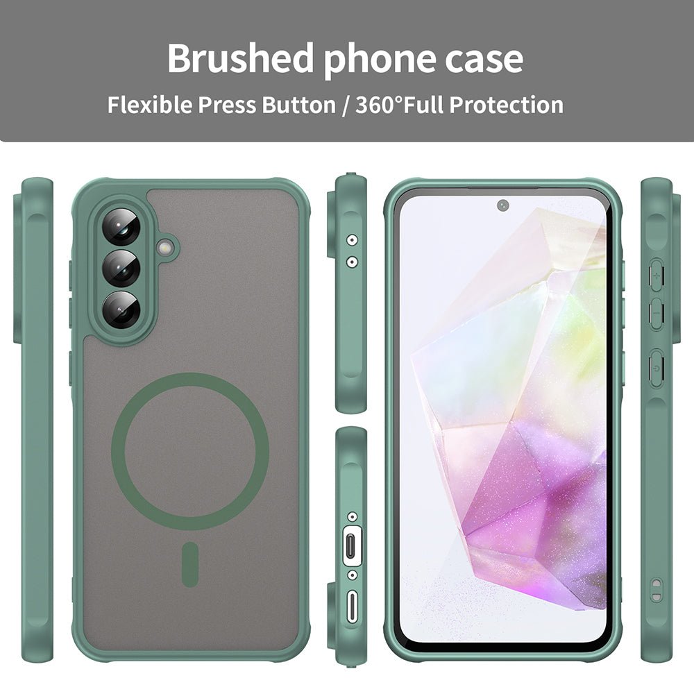 Techsuit Samsung Galaxy A56 5G - Σκληρή Θήκη με Πλαίσιο Σιλικόνης και MagSafe - HaloFrost II MagSafe - Green
