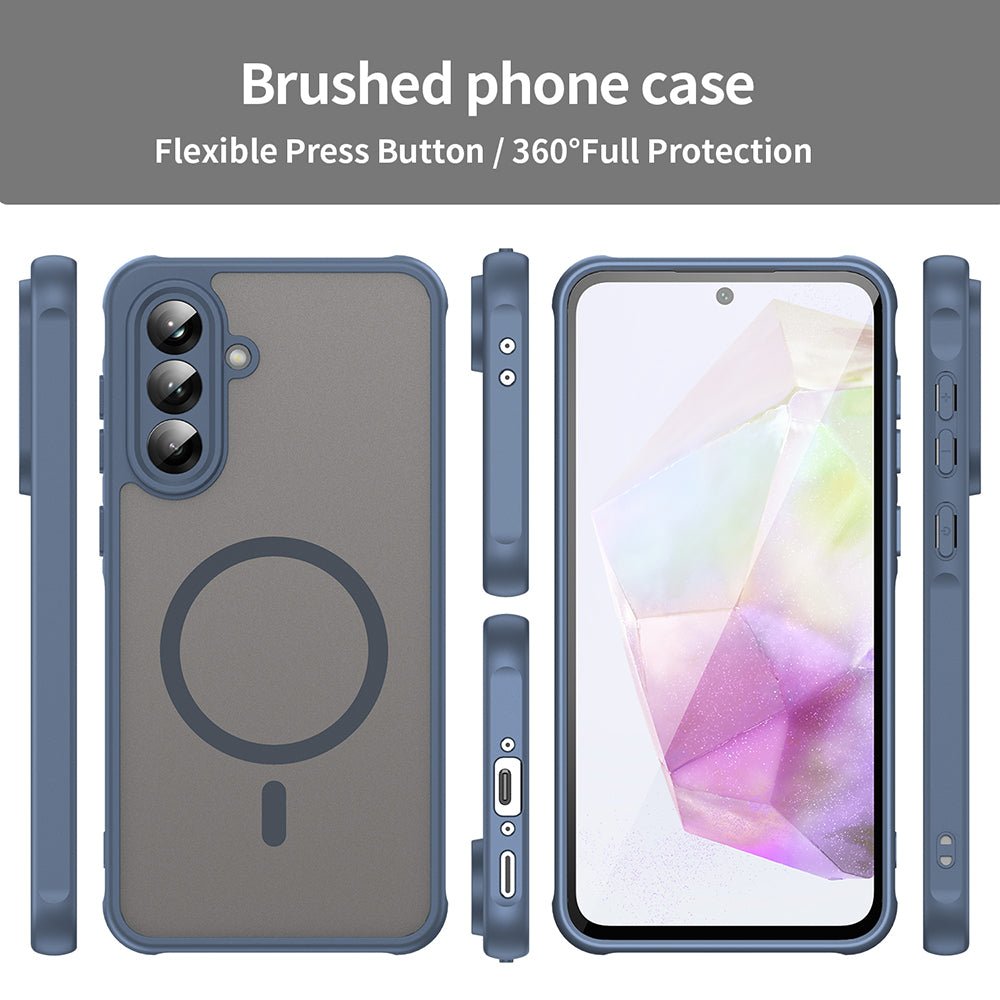 Techsuit Samsung Galaxy A56 5G - Σκληρή Θήκη με Πλαίσιο Σιλικόνης και MagSafe - HaloFrost II MagSafe - Navy Blue