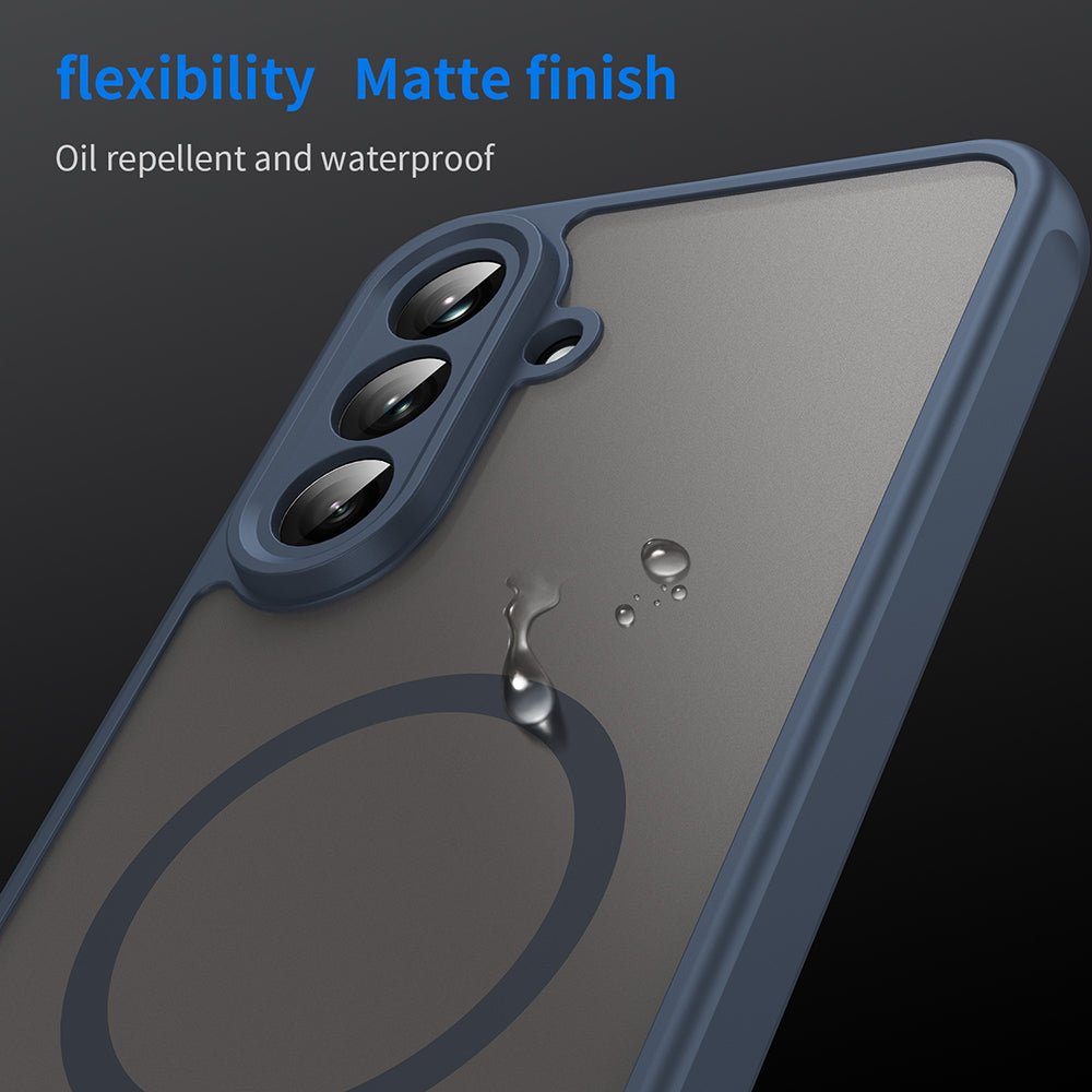 Techsuit Samsung Galaxy A56 5G - Σκληρή Θήκη με Πλαίσιο Σιλικόνης και MagSafe - HaloFrost II MagSafe - Navy Blue