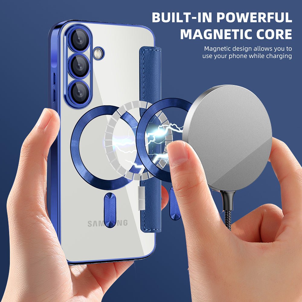 Techsuit Samsung Galaxy A56 5G - Θήκη Βιβλίο με MagSafe με Υποδοχές Καρτών και RFID Προστασία - SmartMag Book Case - Blue