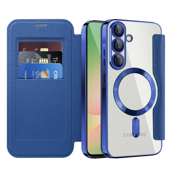 Techsuit Samsung Galaxy A56 5G - Θήκη Βιβλίο με MagSafe με Υποδοχές Καρτών και RFID Προστασία - SmartMag Book Case - Blue