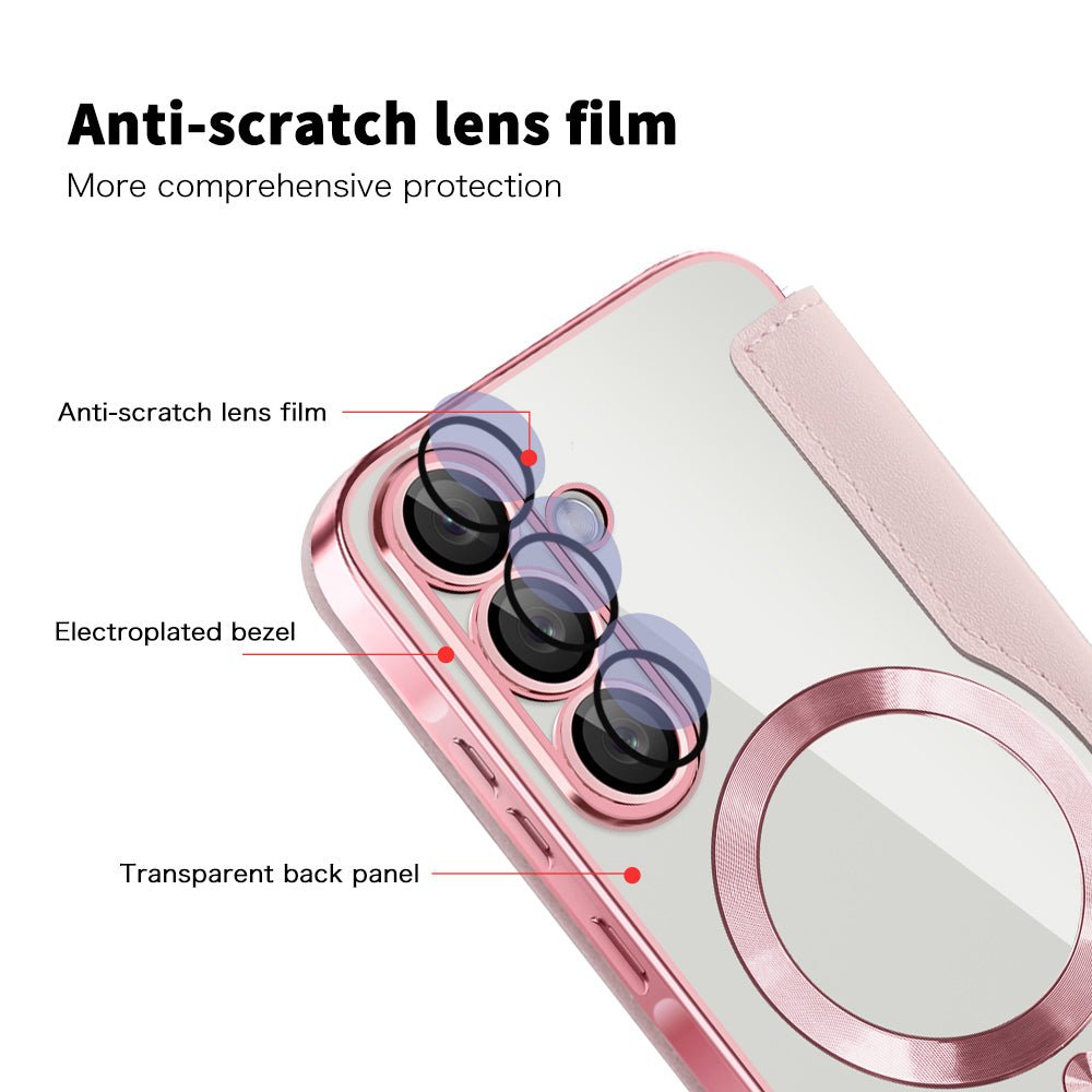 Techsuit Samsung Galaxy A56 5G - Θήκη Βιβλίο με MagSafe με Υποδοχές Καρτών και RFID Προστασία - SmartMag Book Case - Pink