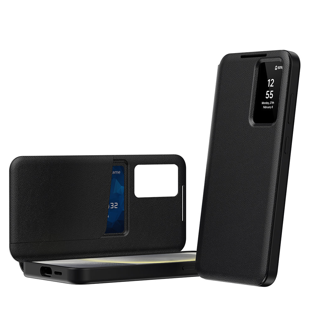 Techsuit Samsung Galaxy A56 5G - Θήκη Βιβλίο με Θέση για 1 Κάρτα - SmartView Series - Black